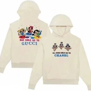Gucci and Chanel Cream Hoodies